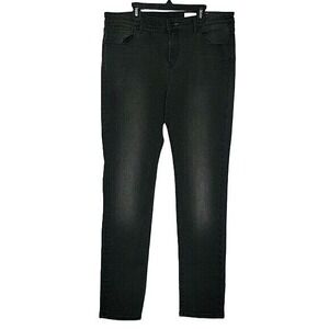 Black Wash Denim Jeans Skinny Leg Casual Everyday Comfort‎